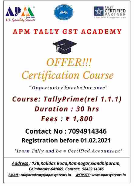 You are currently viewing Certification Course – TallyPrime
